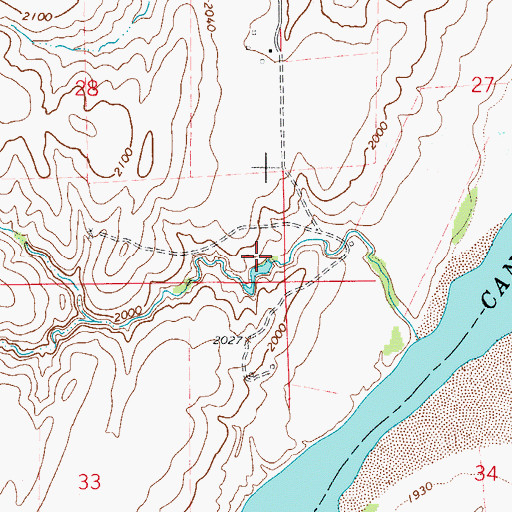 Topographic Map of Brown Number 1 Dam, OK