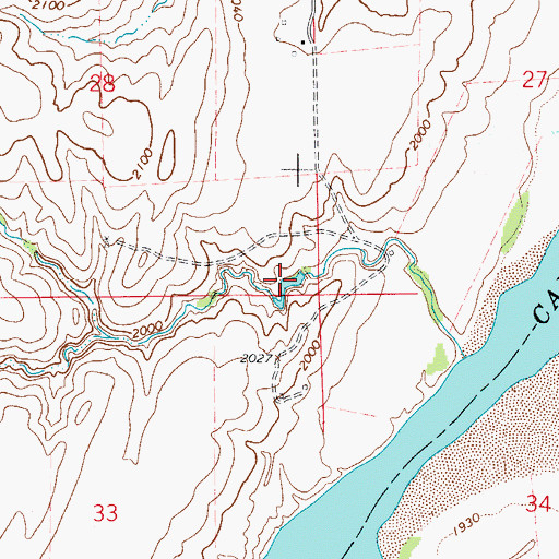 Topographic Map of Brown Number 1 Reservoir, OK