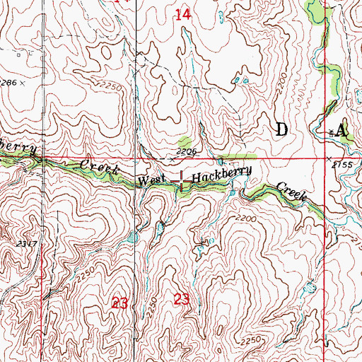 Topographic Map of Davison Number 2 Dam, OK