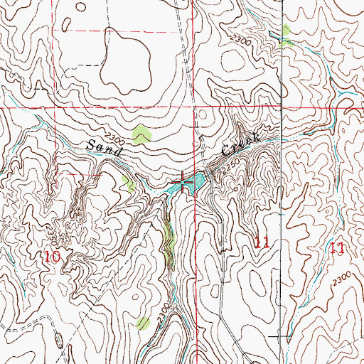 Topographic Map of Bradshaw Number 1 Reservoir, OK