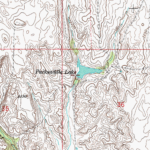 Topographic Map of Bradshaw Number 2 Dam, OK