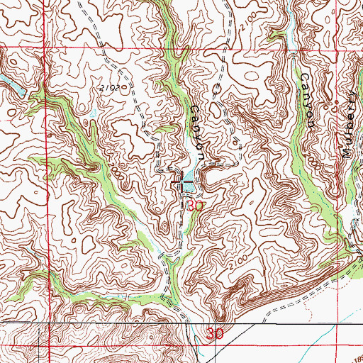 Topographic Map of Hutchison Number 2 Reservoir, OK
