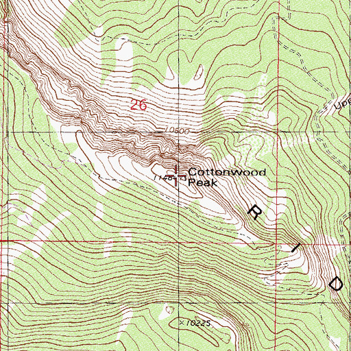 Topographic Map of Cottonwood Peak, CO