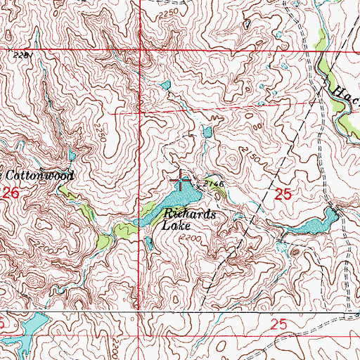 Topographic Map of Richardson Lake Dam, OK