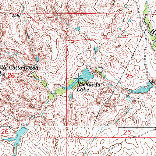 Topographic Map of Richards Lake, OK
