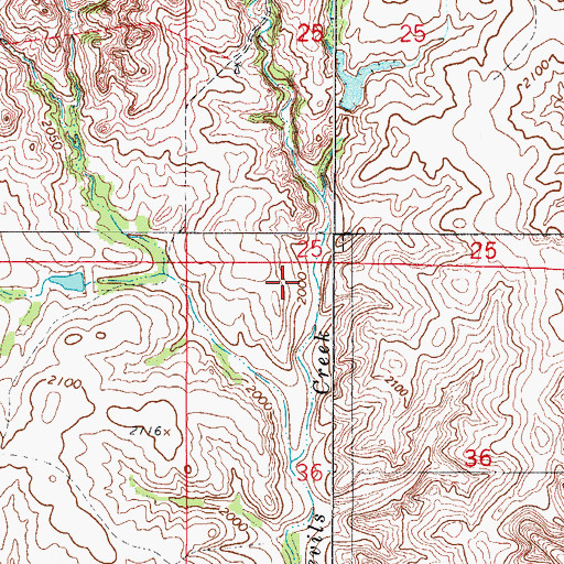 Topographic Map of Gillespie Number 1 Reservoir, OK