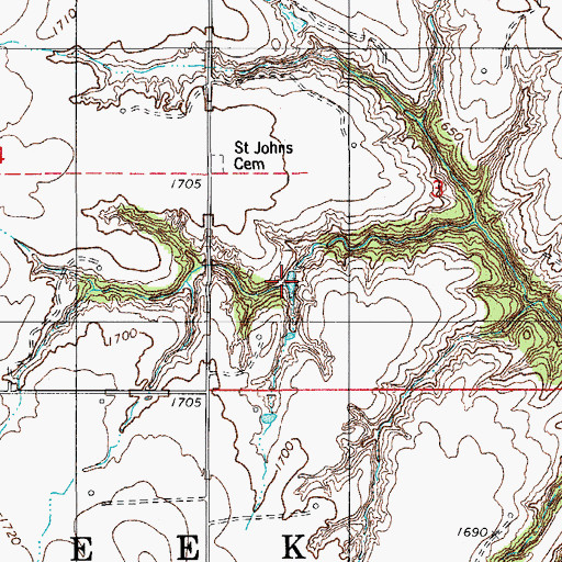 Topographic Map of Kippinberger Reservoir, OK