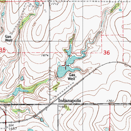 Topographic Map of Bear Creek Site 14 Reservoir, OK
