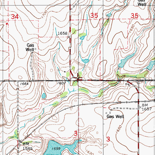 Topographic Map of Bear Creek Site 8 Reservoir, OK