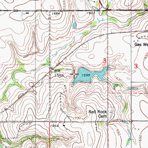 Topographic Map of Bear Creek Site 7 Dam, OK