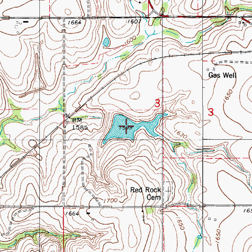 Topographic Map of Bear Creek Site 7 Reservoir, OK
