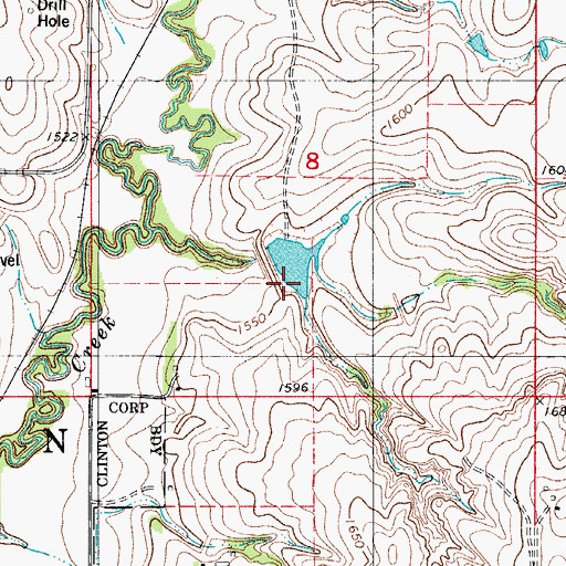 Topographic Map of Bear Creek Site 6 Dam, OK