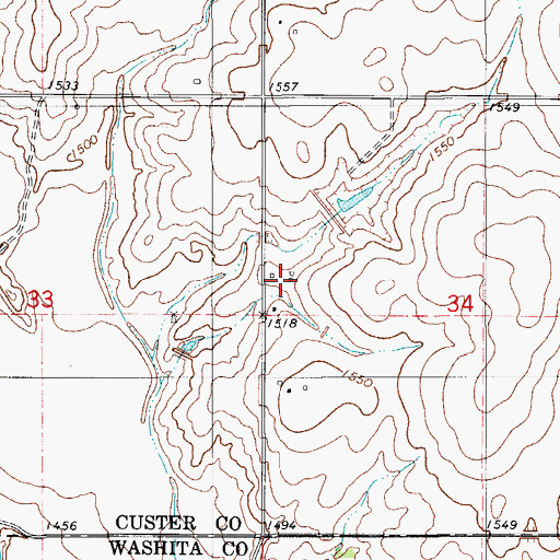 Topographic Map of Bear Creek Site 3 Dam, OK