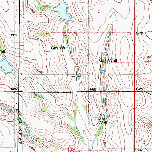 Topographic Map of Quartermaster Site 19b Reservoir, OK
