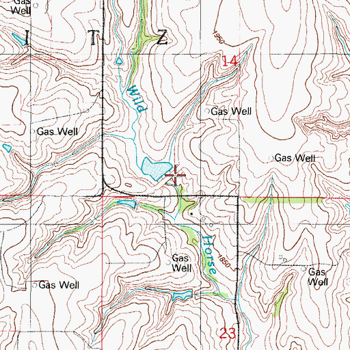 Topographic Map of Quartermaster Creek Site 32 Dam, OK