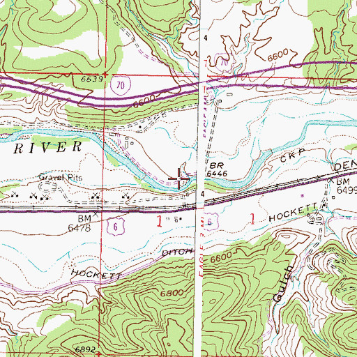 Topographic Map of Cottonwood Creek, CO