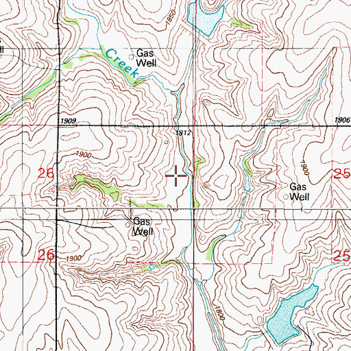Topographic Map of Waurtermaster Site 26 Reservoir, OK