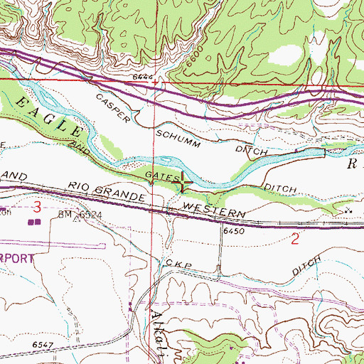 Topographic Map of Alkali Creek, CO