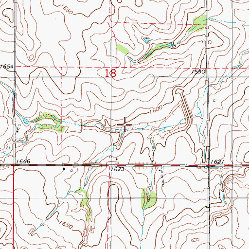 Topographic Map of Soldier Creek Watershed Site L-1 Reservoir, OK