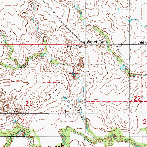 Topographic Map of Soldier Creek Watershed Site 10 Dam, OK