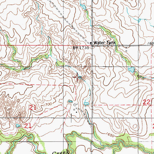 Topographic Map of Soldier Creek Watershed Site 10 Reservoir, OK