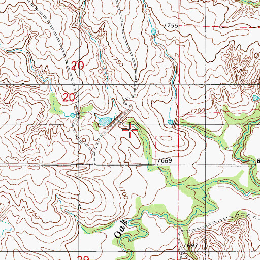 Topographic Map of Soldier Creek Watershed Site 7 Dam, OK