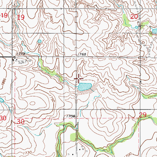 Topographic Map of Soldier Creek Watershed Site 6 Dam, OK