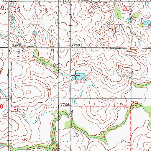Topographic Map of Soldier Creek Watershed Site 6 Reservoir, OK