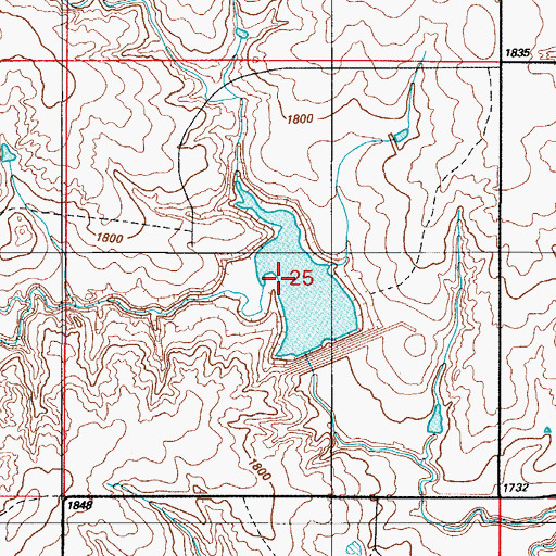 Topographic Map of Soldier Creek Watershed Site 5 Reservoir, OK