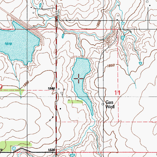 Topographic Map of Soldier Creek Watershed Site 3 Reservoir, OK