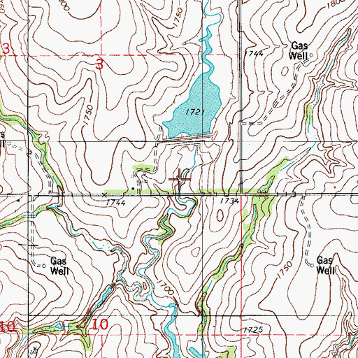 Topographic Map of Beaver Creek Site 1 Dam, OK