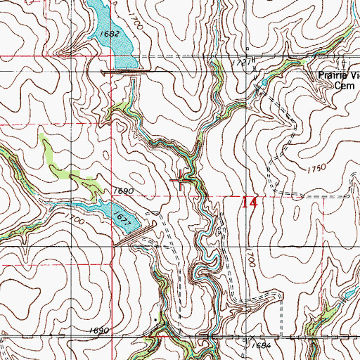 Topographic Map of Beaver Creek Site 2b Dam, OK