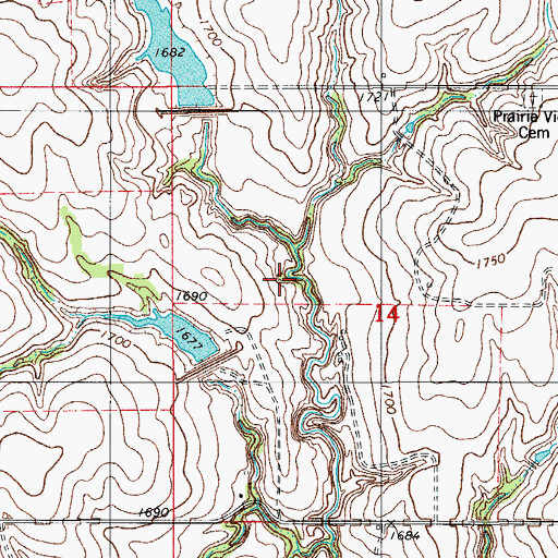 Topographic Map of Beaver Creek Site 2b Reservoir, OK