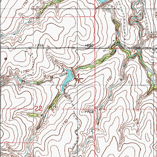 Topographic Map of Beaver Creek Site 2c Dam, OK