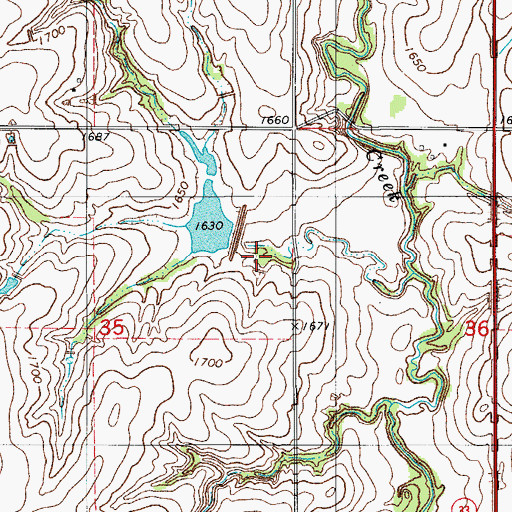 Topographic Map of Beaver Creek Site 3 Dam, OK