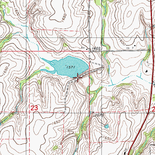 Topographic Map of Beaver Creek Site 5 Dam, OK