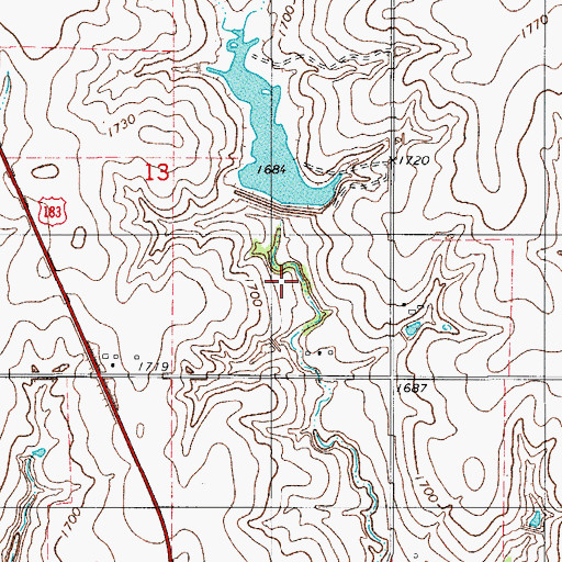 Topographic Map of Beaver Creek Site 7 Reservoir, OK