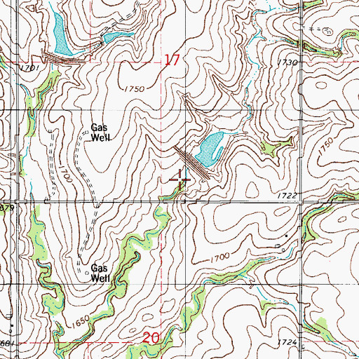 Topographic Map of Beaver Creek Site 8 Reservoir, OK