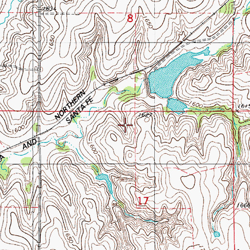 Topographic Map of Beaver Creek Site 12 Reservoir, OK