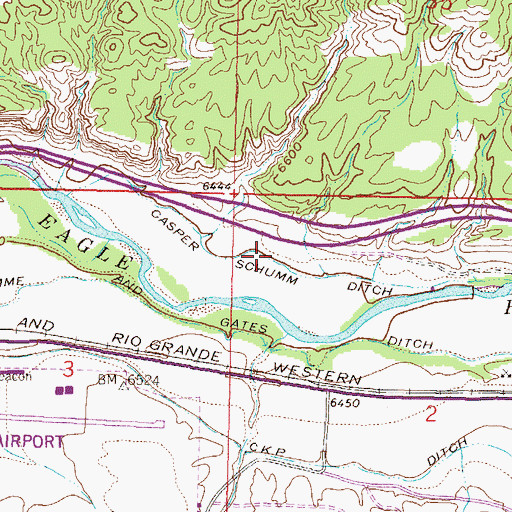Topographic Map of Casper Schumm Ditch, CO