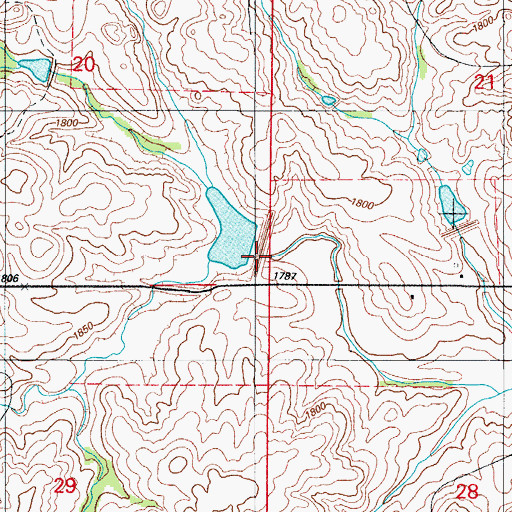 Topographic Map of Panther Creek Watershed Site 3 Reservoir, OK