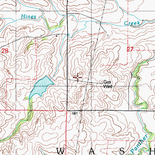 Topographic Map of Panther Creek Watershed Site 4 Dam, OK