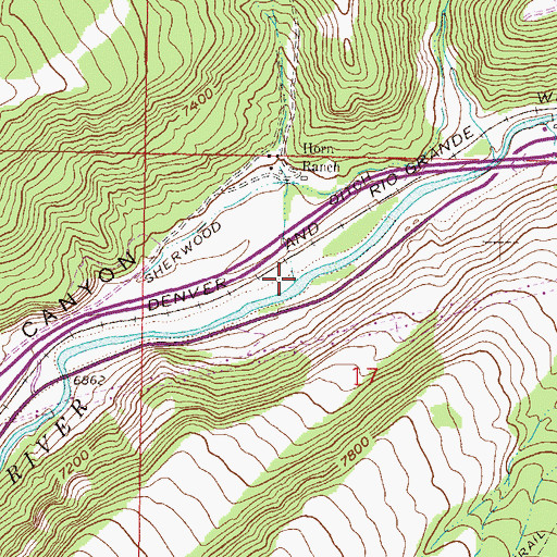 Topographic Map of Rube Creek, CO