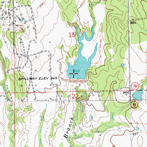 Topographic Map of Caddo Creek Site 5 Reservoir, OK