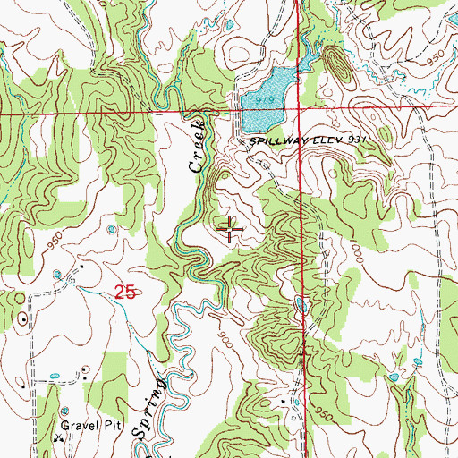 Topographic Map of Caddo Creek Site 7a Reservoir, OK