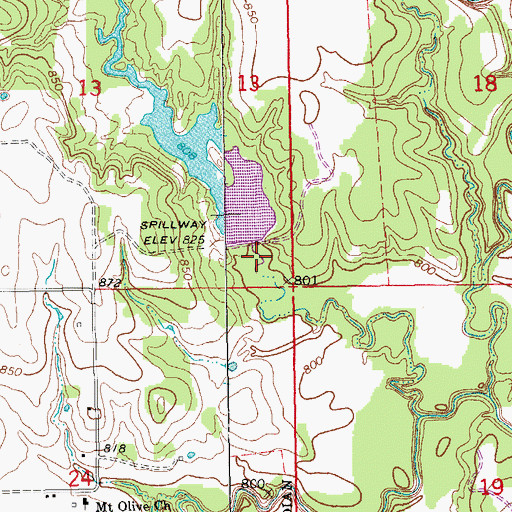 Topographic Map of Caddo Creek Site 11 Reservoir, OK