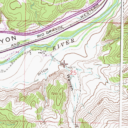 Topographic Map of Warren Gulch, CO