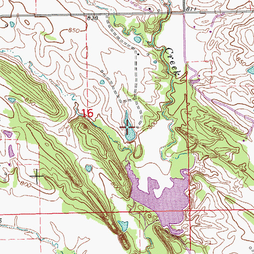 Topographic Map of Caddo Creek Site 12 Reservoir, OK