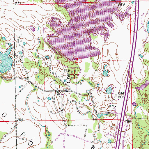 Topographic Map of Caddo Creek Site 13 Reservoir, OK