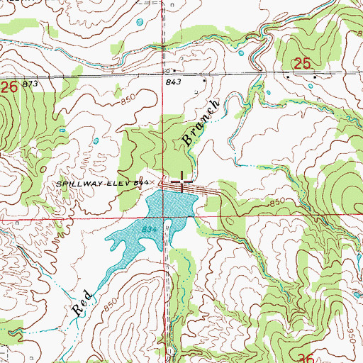 Topographic Map of Caddo Creek Site 16 Reservoir, OK